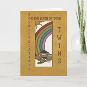 Tarjeta de gemelos de felicitación