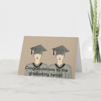 Tarjeta de gemelos graduados