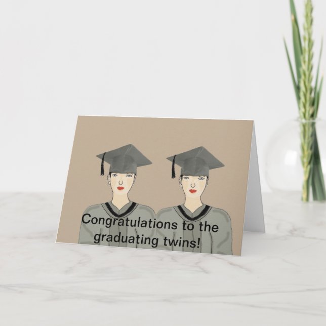 Tarjeta de gemelos graduados (Anverso)