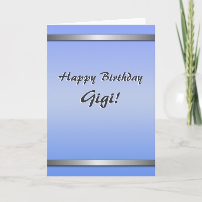 Tarjeta de Gigi del feliz cumpleaños (simple, (Anverso)