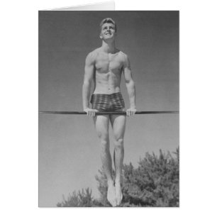 Tarjeta de gimnasta vintage