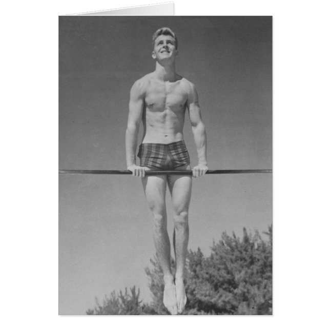 Tarjeta de gimnasta vintage (Frente)