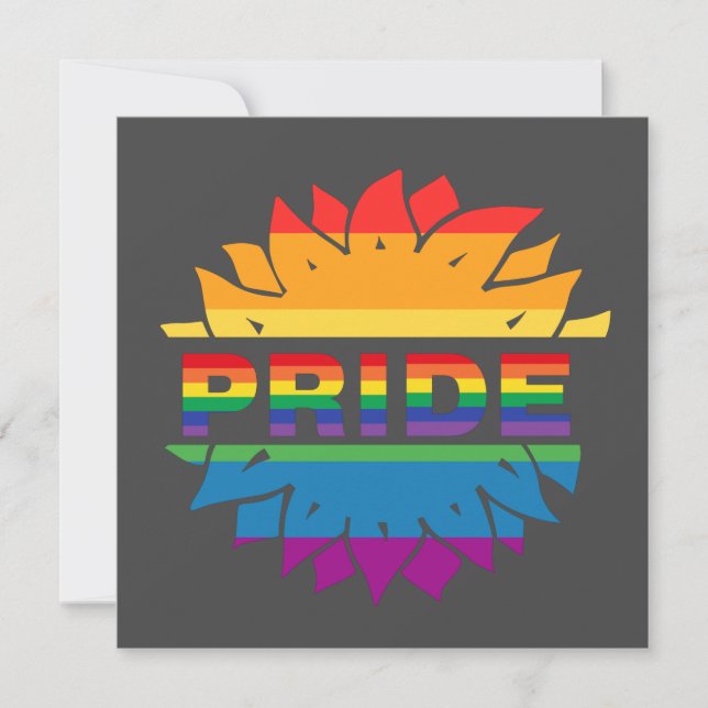 Tarjeta de girasol de arco iris lgbtq gay orgullo- (Anverso)