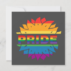 Tarjeta de girasol de arco iris lgbtq gay orgullo-