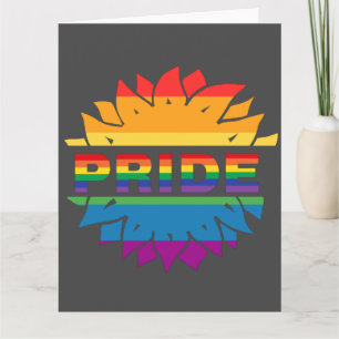 Tarjeta de girasol de arco iris lgbtq gay orgullo-
