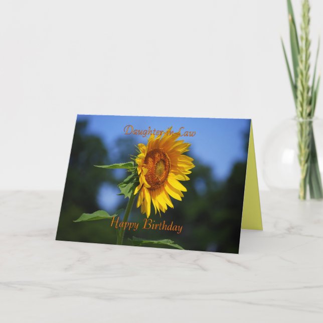 Tarjeta de girasol de cumpleaños de cuñada (Anverso)