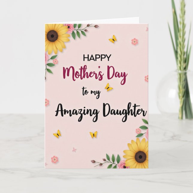 Tarjeta de girasol del dulce día de la madre (Anverso)
