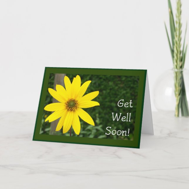 Tarjeta de girasol recuperarse pronto (Anverso)