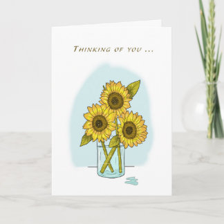 Tarjeta de girasoles de tiempo difícil