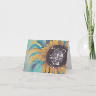 Tarjeta de girasoles de tonos apagados Está bien