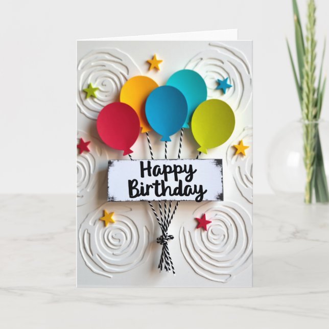 Tarjeta de globo alegre (Anverso)