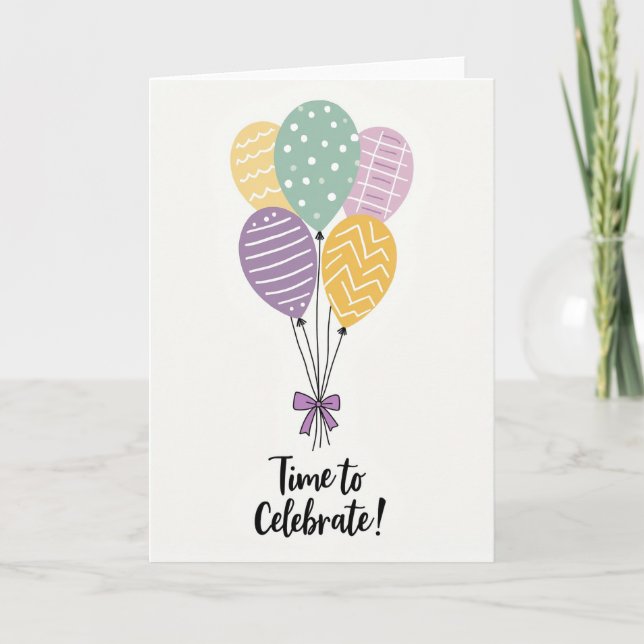 Tarjeta de globo alegre (Anverso)