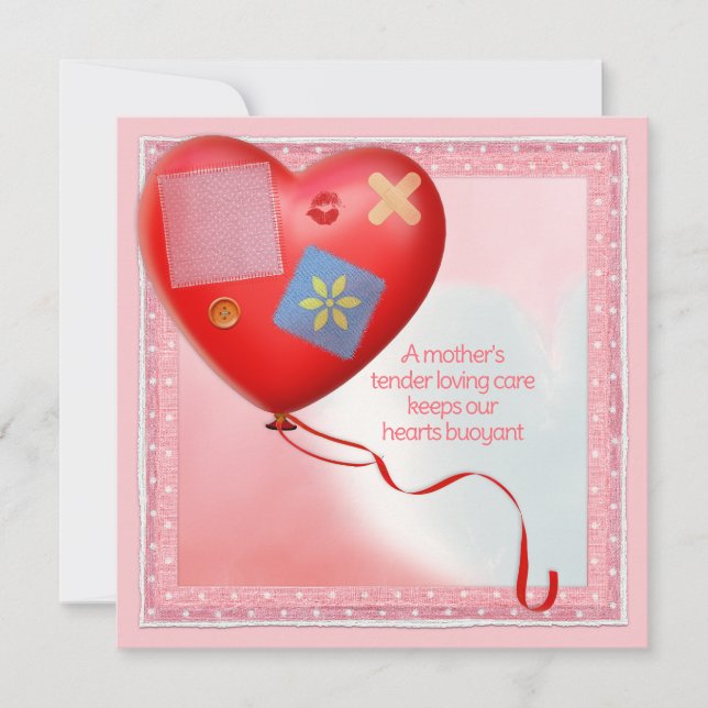 Tarjeta de globo cardíaco TLC de la madre (Anverso)