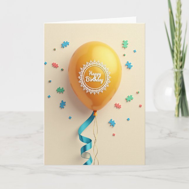 Tarjeta de globo con filigrana dorada (Anverso)