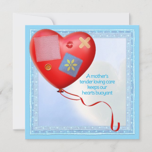 Tarjeta de globo corazón TLC de madre (Anverso)