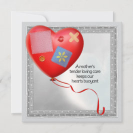 Tarjeta de globo corazón TLC de madre