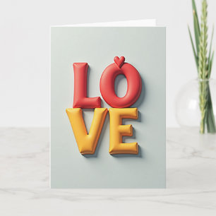 Tarjeta de globo de amor clásico