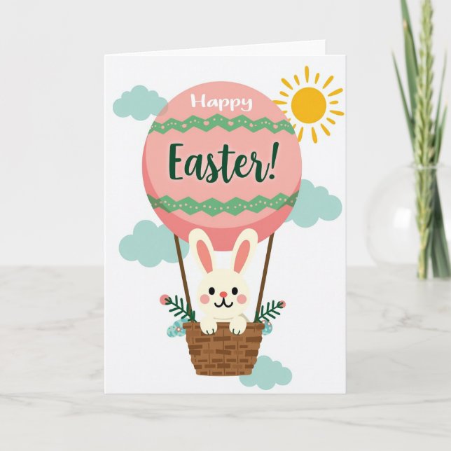 Tarjeta de globo de aventura de Pascua (Anverso)
