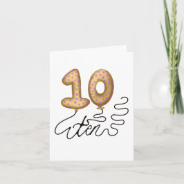 Tarjeta de globo de décimo cumpleaños