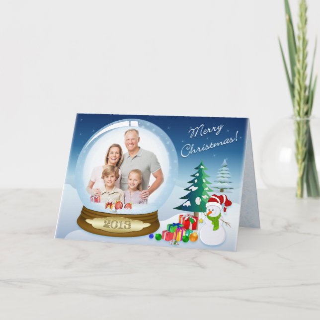 Tarjeta de globo de nieve 2 para Navidades de niev (Anverso)