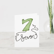 Tarjeta de globo de séptimo cumpleaños