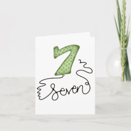 Tarjeta de globo de séptimo cumpleaños