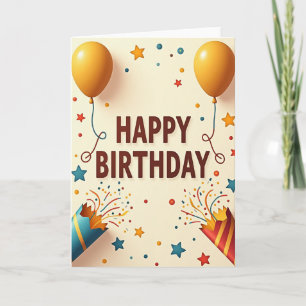 Tarjeta de globo dorado festivo
