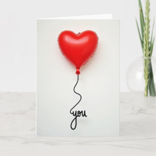 Tarjeta de globo en forma de corazón 'Te amo'