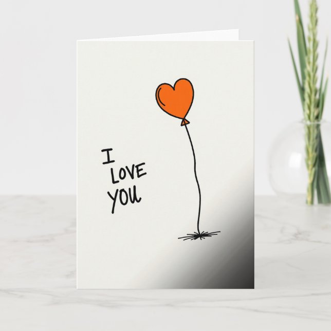 Tarjeta de globo en forma de corazón 'Te Amo' (Anverso)