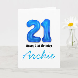 Tarjeta de globo numerado de cumpleaños personaliz