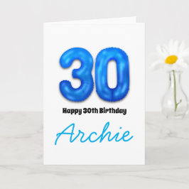Tarjeta de globo numerado para cumpleaños personal