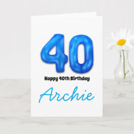 Tarjeta de globo numerado para cumpleaños personal