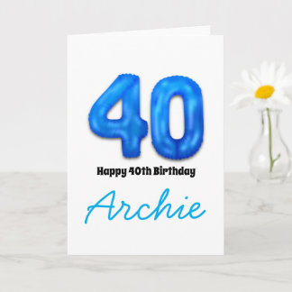 Tarjeta de globo numerado para cumpleaños personal