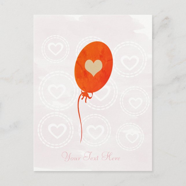 Tarjeta de globo rojo Baby Shower (Anverso)