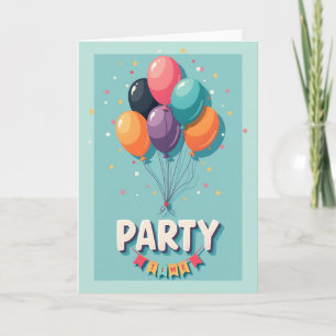 Tarjeta de globos coloridos festivos