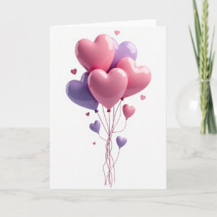 Tarjeta de globos de amor clásicos