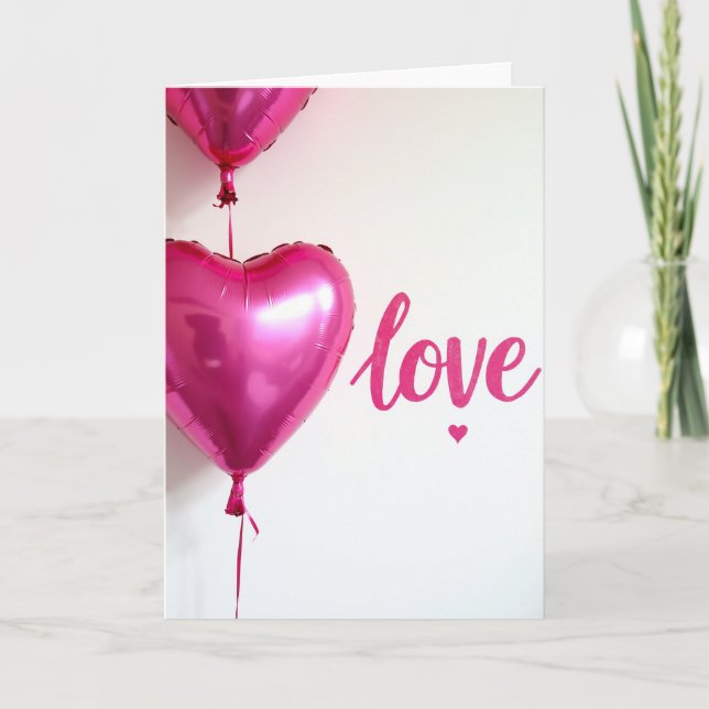 Tarjeta de globos de amor simple (Anverso)