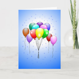 Tarjeta de globos de cumpleaños bonitos y colorido