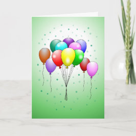 Tarjeta de globos de cumpleaños bonitos y colorido