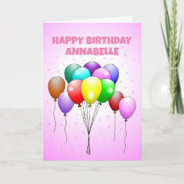 Tarjeta de globos de cumpleaños felices