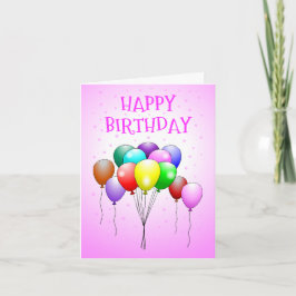 Tarjeta de globos de cumpleaños felices