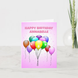 Tarjeta de globos de cumpleaños felices
