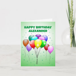 Tarjeta de globos de cumpleaños felices