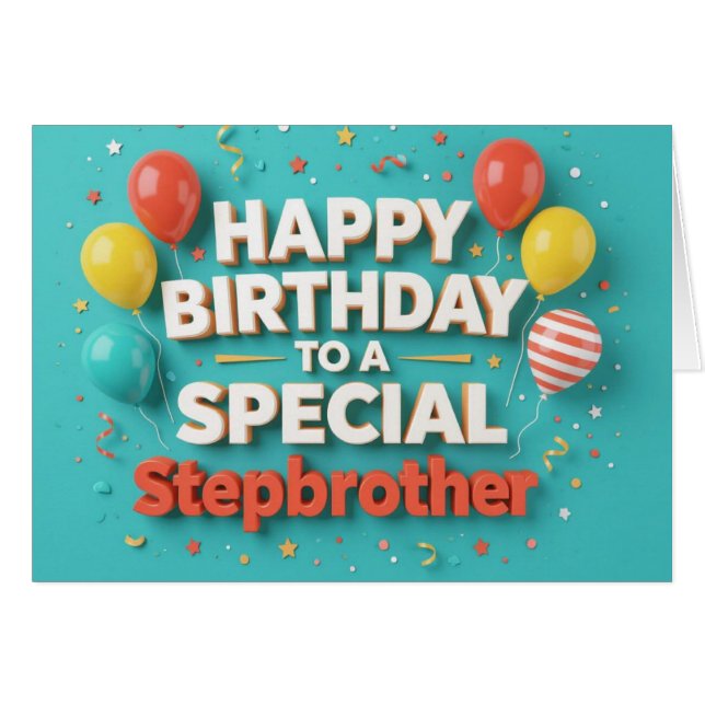 Tarjeta de globos de cumpleaños lindos para herman (Anverso (Horizontal))