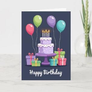 Tarjeta de globos de pastel alegre