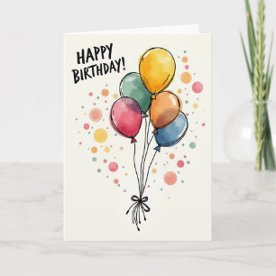 Tarjeta de globos pintados festivos