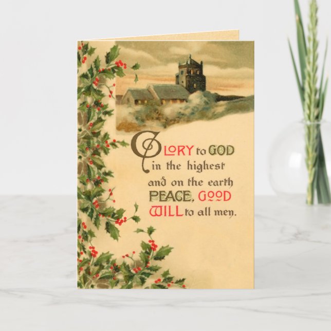 Tarjeta de Gloria a Dios para Navidades (Anverso)