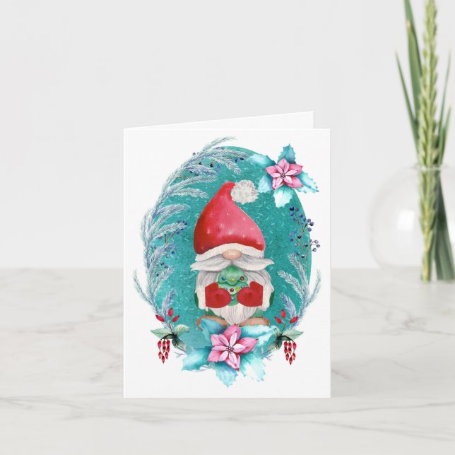 Tarjeta de Gnomo de Navidad (Anverso)