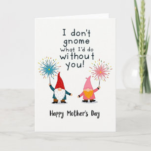 Tarjeta de gnomo del día de la madre dulce