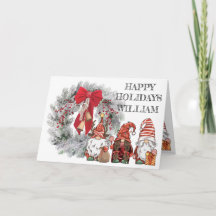 Tarjeta de Gnomos de Navidad